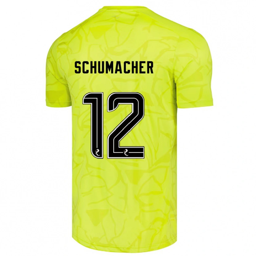 Danxen Mulher Noa Schumacher #12 Amarelo Preto Camisola Guarda-Redes 2025/26 Camisa Brasil