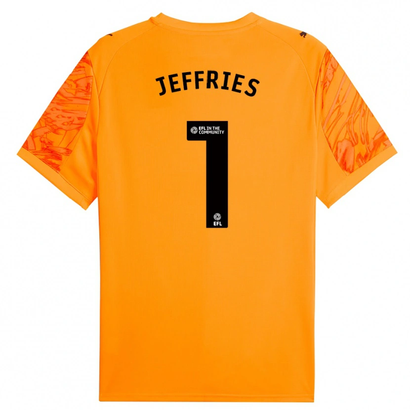 Danxen Mulher Josh Jeffries #1 Laranja Preto Camisola Guarda-Redes 2025/26 Camisa Brasil