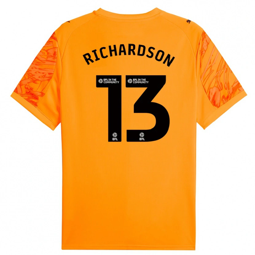 Danxen Mulher Cale Richardson #13 Laranja Preto Camisola Guarda-Redes 2025/26 Camisa Brasil