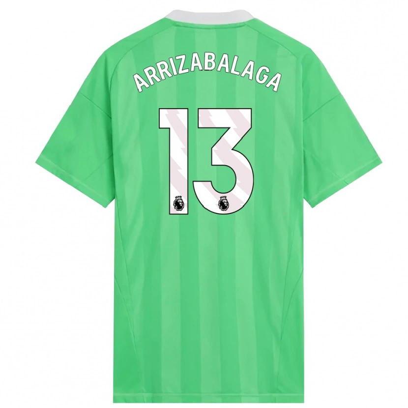Danxen Mulher Kepa Arrizabalaga #13 Verde Claro Branco Camisola Guarda-Redes 2025/26 Camisa Brasil