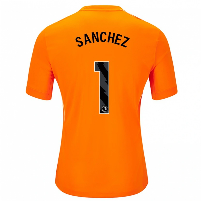 Danxen Mulher Robert Sánchez #1 Laranja Preto Camisola Guarda-Redes 2025/26 Camisa Brasil