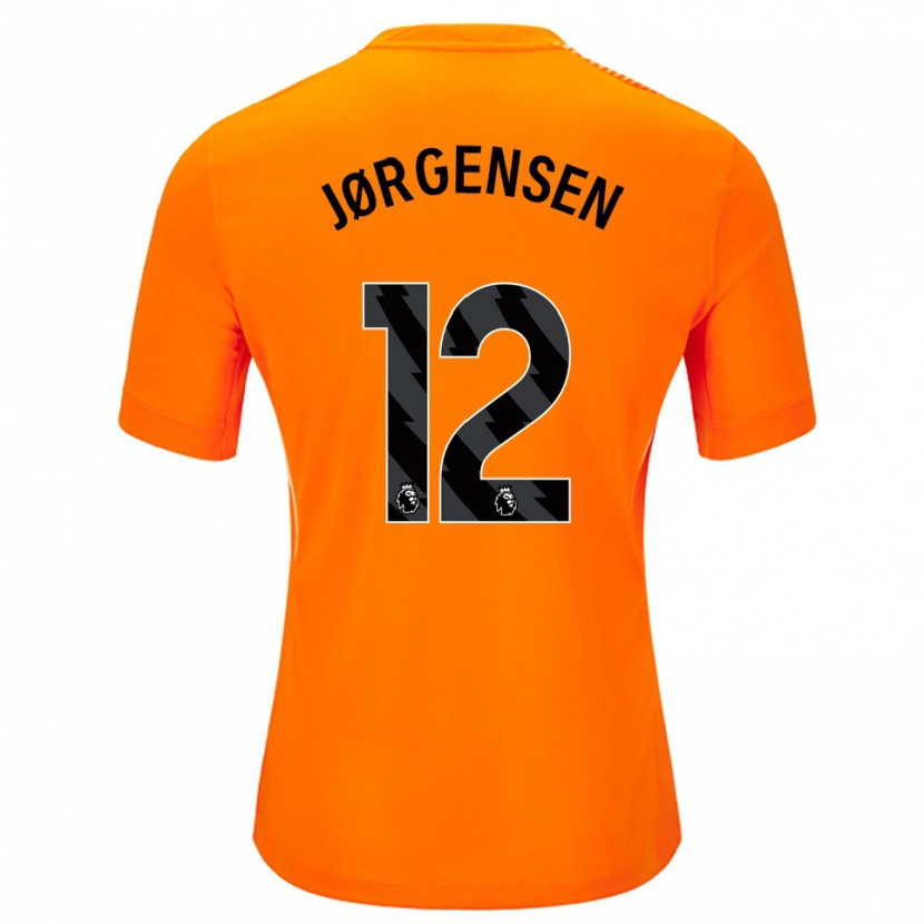 Danxen Mulher Filip Jørgensen #12 Laranja Preto Camisola Guarda-Redes 2025/26 Camisa Brasil
