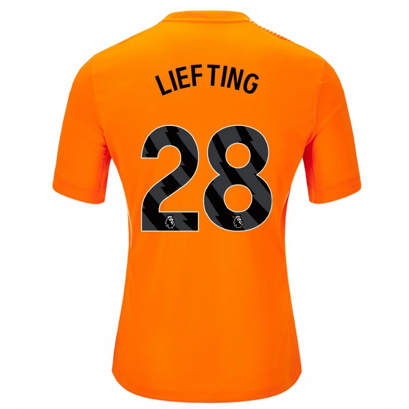 Danxen Mulher Femke Liefting #28 Laranja Preto Camisola Guarda-Redes 2025/26 Camisa Brasil