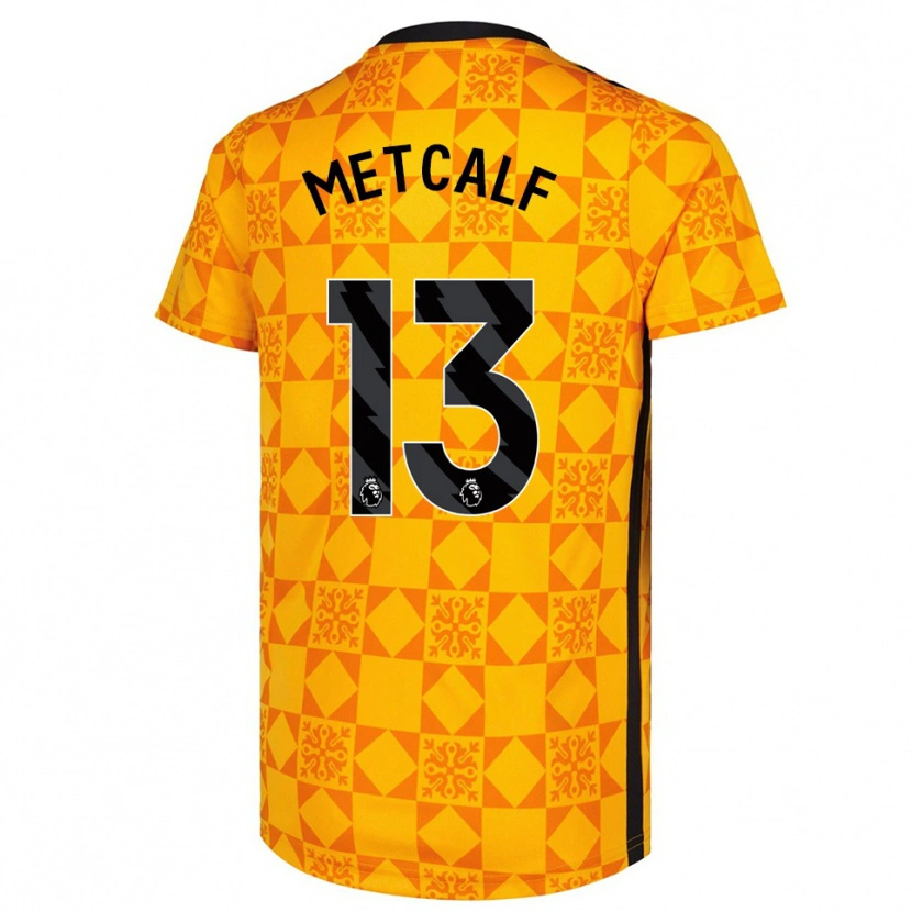 Danxen Mulher Ben Metcalf #13 Amarelo Preto Camisola Guarda-Redes 2025/26 Camisa Brasil