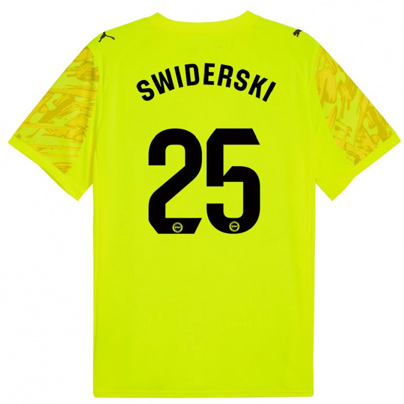 Danxen Mulher Grégoire Swiderski #25 Amarelo Preto Camisola Guarda-Redes 2025/26 Camisa Brasil