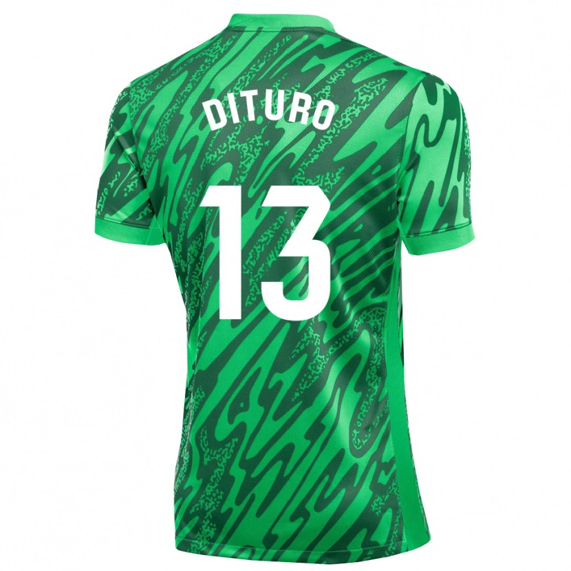 Danxen Mulher Matías Dituro #13 Verde Escuro Branco Camisola Guarda-Redes 2025/26 Camisa Brasil