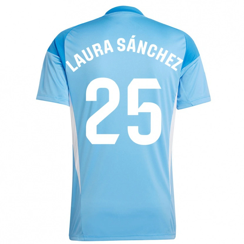Danxen Mulher Laura Sánchez Comuñas #25 Azul Céu Branco Camisola Guarda-Redes 2025/26 Camisa Brasil