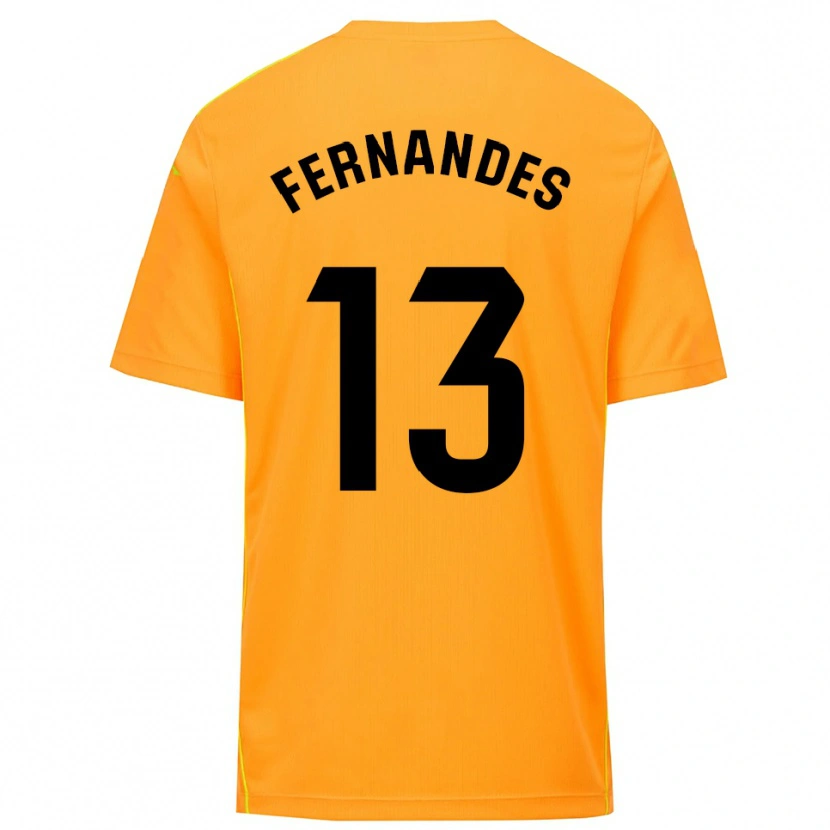 Danxen Mulher Guilherme Fernandes #13 Laranja Preto Camisola Guarda-Redes 2025/26 Camisa Brasil