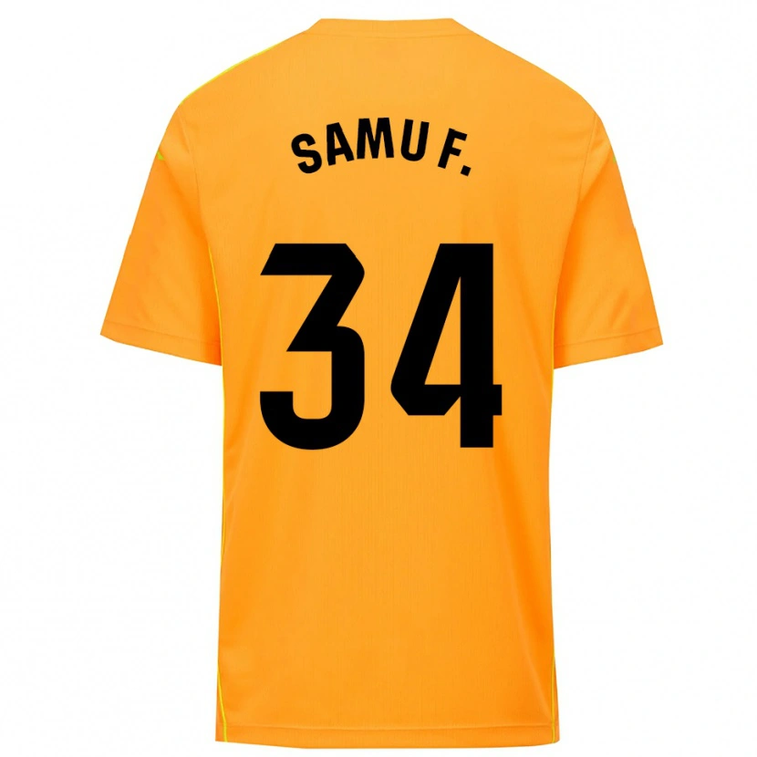 Danxen Mulher Samu Fernández #34 Laranja Preto Camisola Guarda-Redes 2025/26 Camisa Brasil