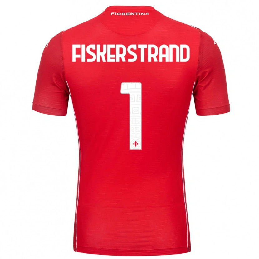Danxen Mulher Cecilie Fiskerstrand #1 Branco Vermelho Camisola Guarda-Redes 2025/26 Camisa Brasil