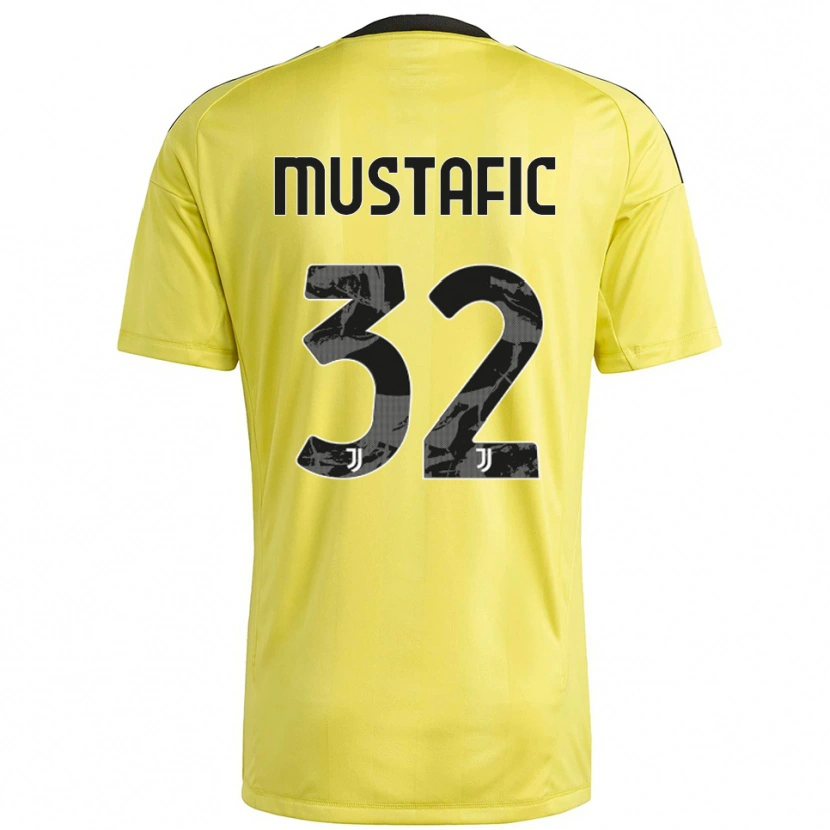 Danxen Mulher Emma Mustafic #32 Branco Amarelo Camisola Guarda-Redes 2025/26 Camisa Brasil