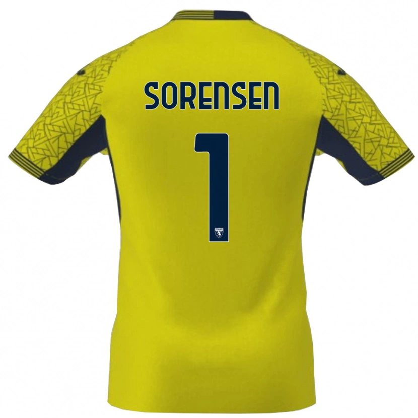 Danxen Mulher Ben Sørensen #1 Preto Amarelo Camisola Guarda-Redes 2025/26 Camisa Brasil