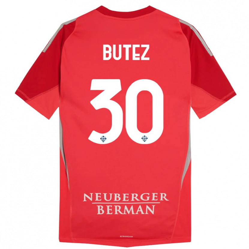 Danxen Mulher Jean Butez #30 Cinza Vermelho Camisola Guarda-Redes 2025/26 Camisa Brasil