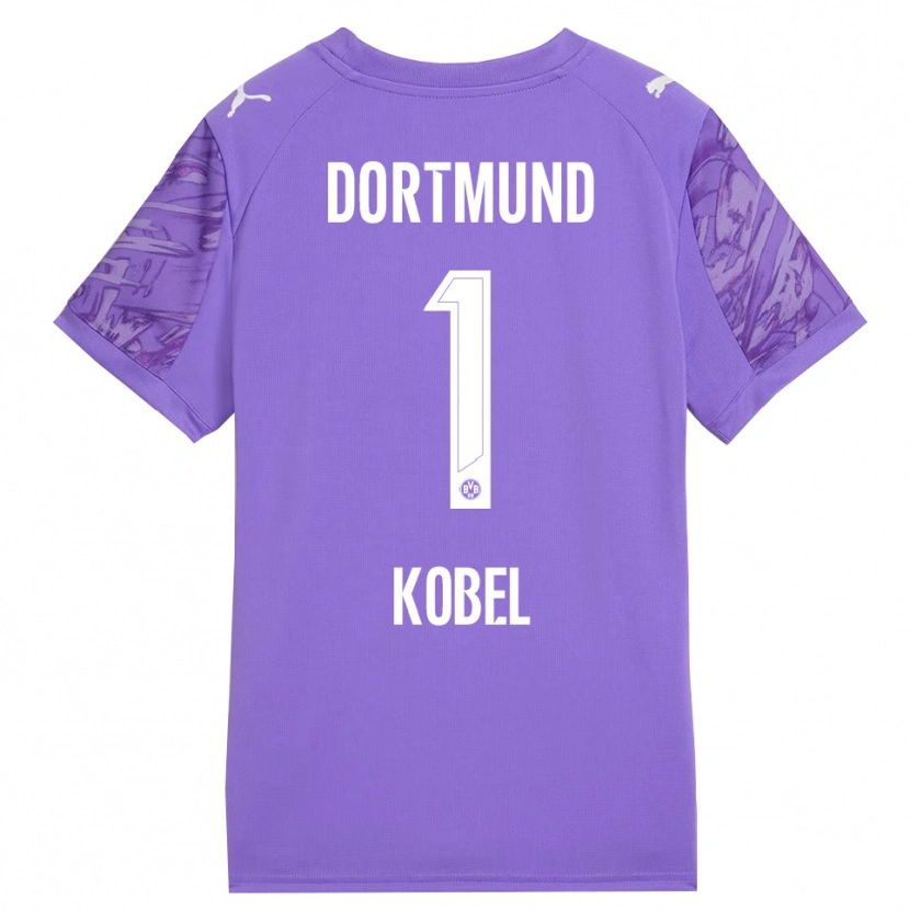 Danxen Mulher Gregor Kobel #1 Branco Lilás Camisola Guarda-Redes 2025/26 Camisa Brasil