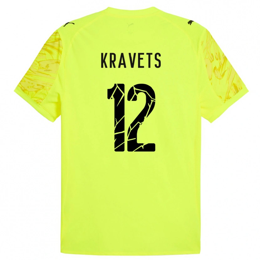 Danxen Mulher Vladyslav Kravets #12 Verde Amarelo Camisola Guarda-Redes 2025/26 Camisa Brasil