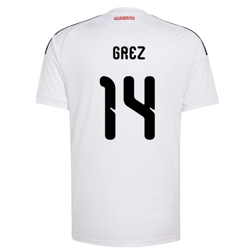 Danxen Criança Camisola Javiera Grez #14 Branco Preto Principal 2026/27 Camisa Brasil