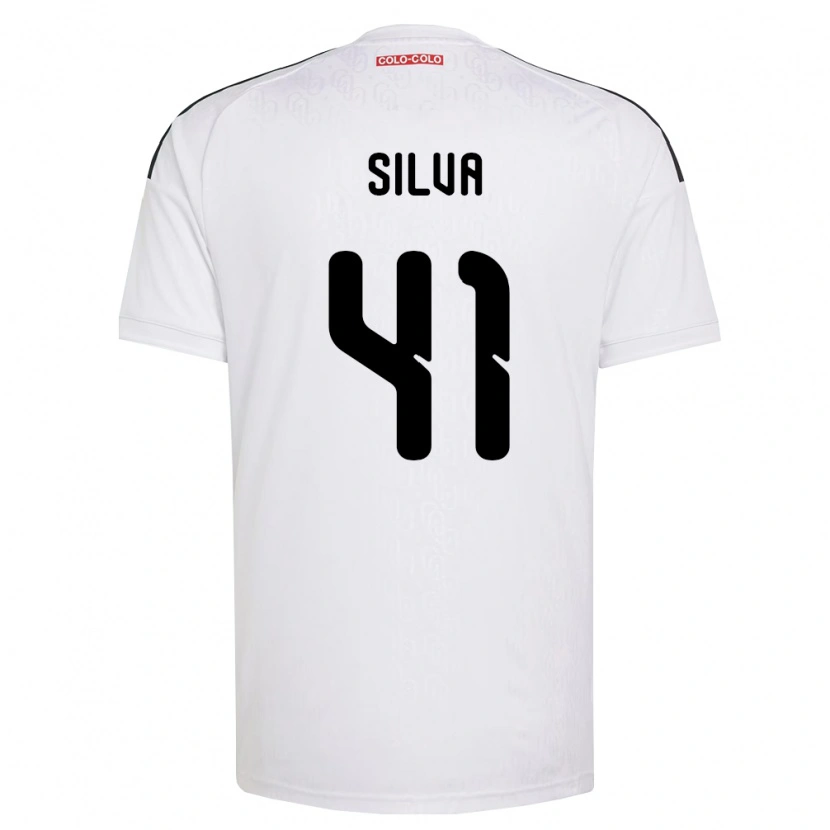 Danxen Criança Camisola Bastián Silva #41 Branco Preto Principal 2026/27 Camisa Brasil