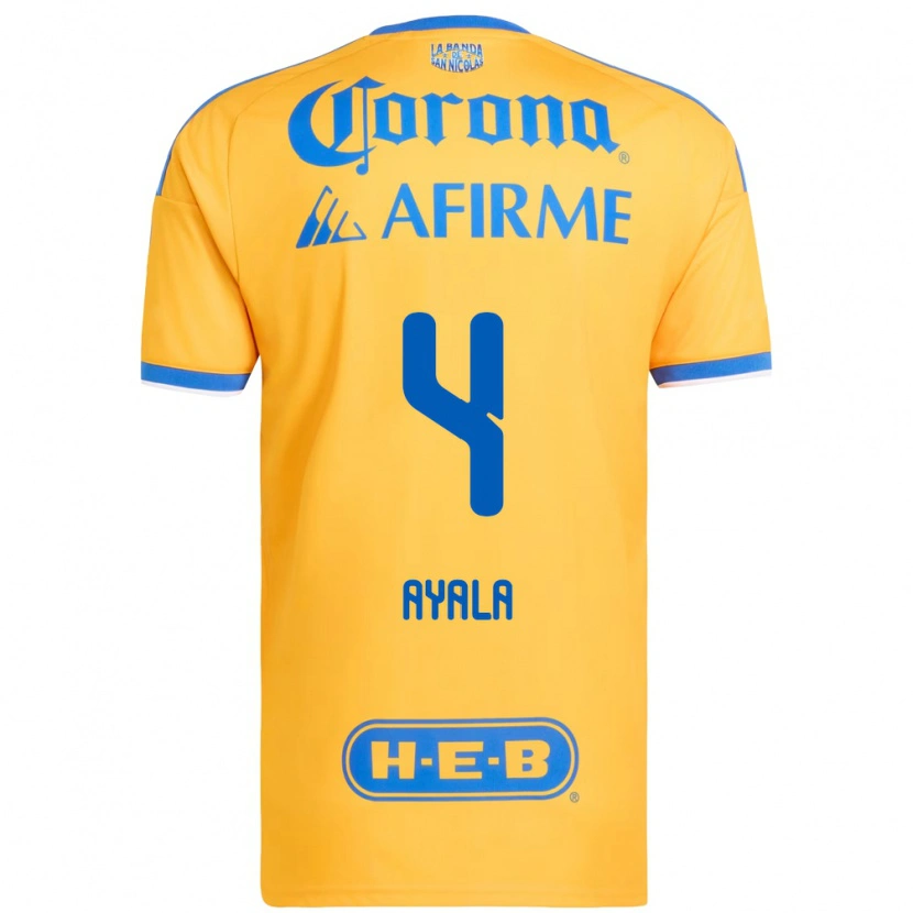 Danxen Criança Camisola Hugo Ayala #4 Amarelo Azul Principal 2026/27 Camisa Brasil