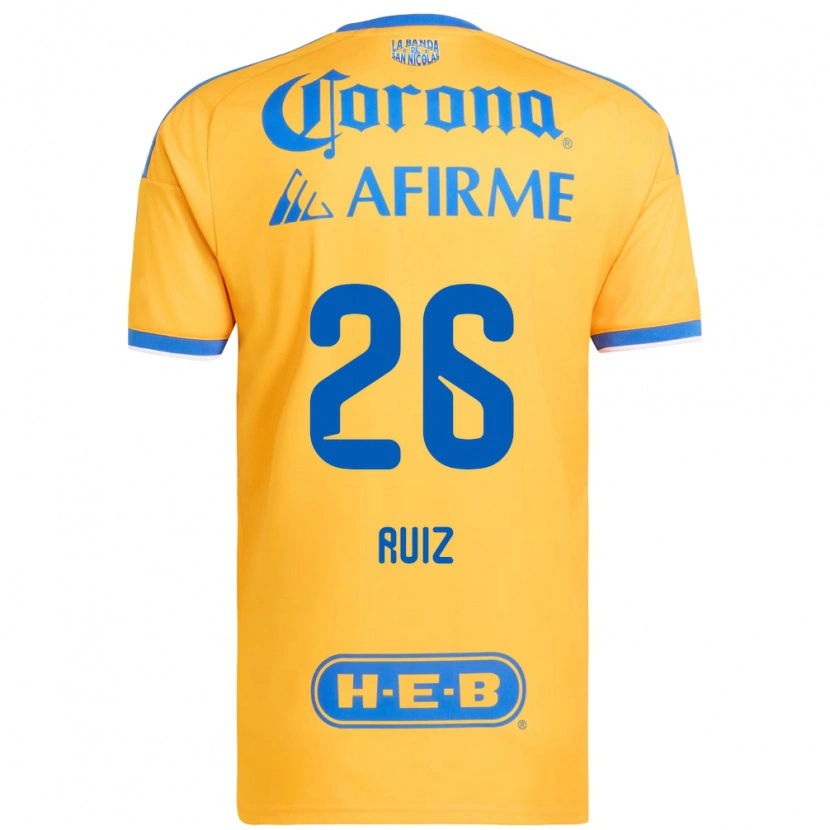 Danxen Criança Camisola Michel Ruiz #26 Amarelo Azul Principal 2026/27 Camisa Brasil