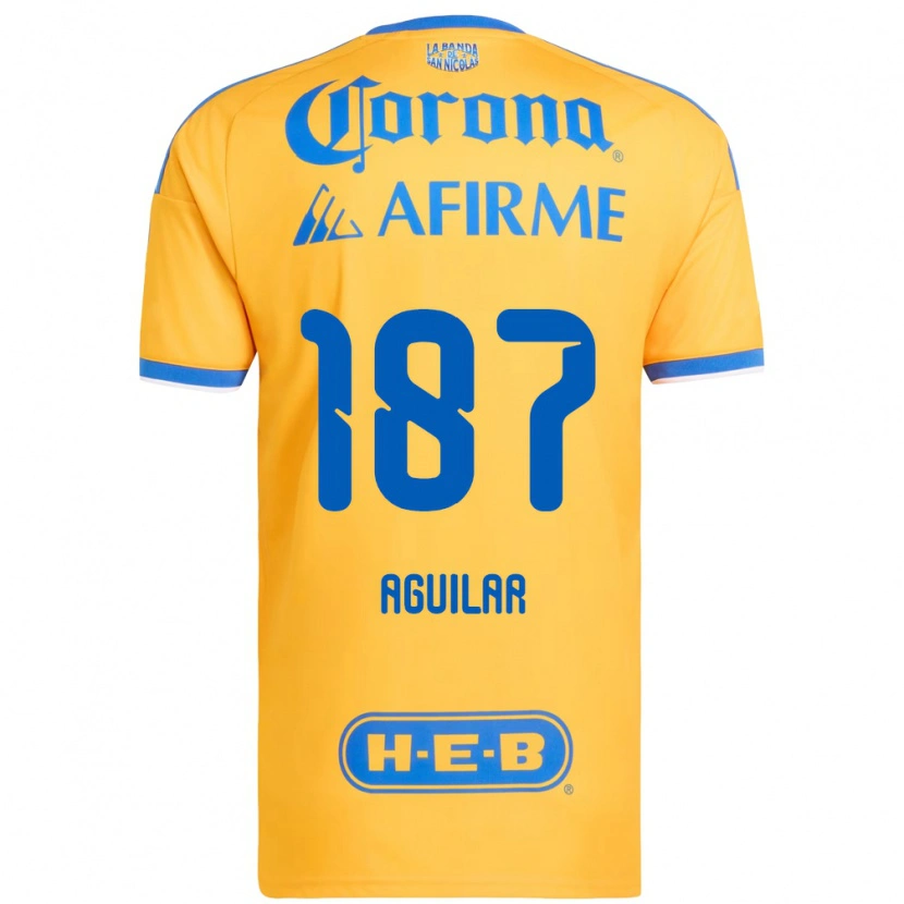 Danxen Criança Camisola Manuel Aguilar #187 Amarelo Azul Principal 2026/27 Camisa Brasil