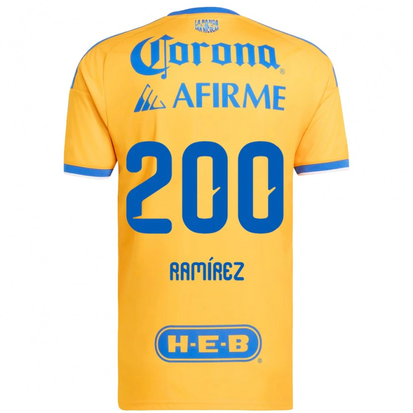 Danxen Criança Camisola Diego Ramírez #200 Amarelo Azul Principal 2026/27 Camisa Brasil
