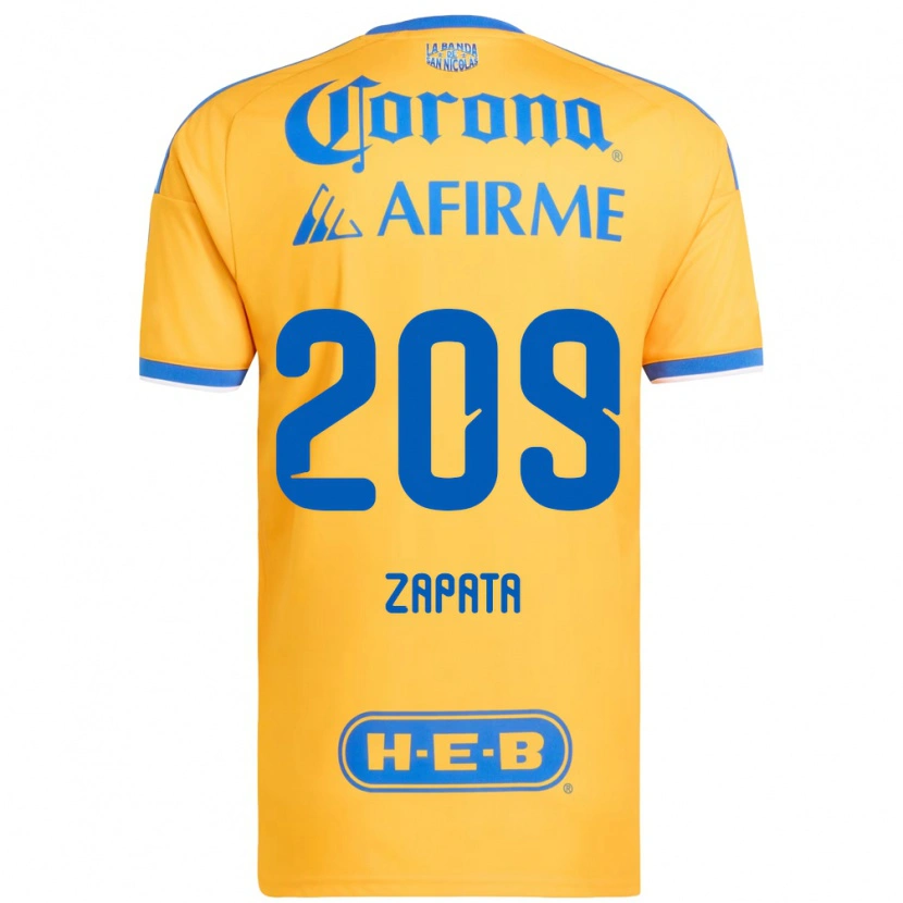 Danxen Criança Camisola Jorge Zapata #209 Amarelo Azul Principal 2026/27 Camisa Brasil