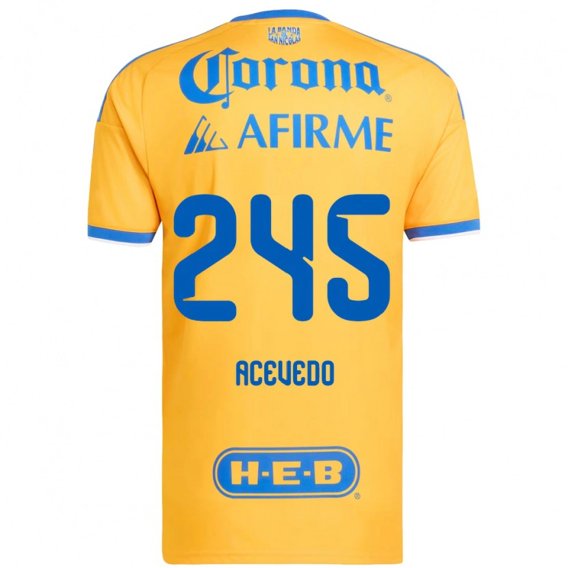 Danxen Criança Camisola Kevin Acevedo #245 Amarelo Azul Principal 2026/27 Camisa Brasil