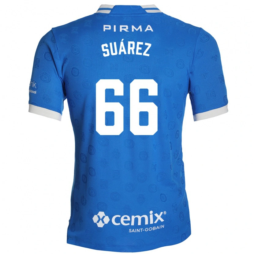 Danxen Criança Camisola Javier Suárez #66 Azul Branco Vermelho Principal 2026/27 Camisa Brasil