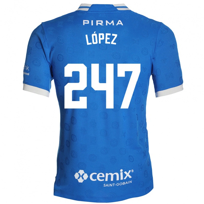 Danxen Criança Camisola Santiago López #247 Azul Branco Vermelho Principal 2026/27 Camisa Brasil