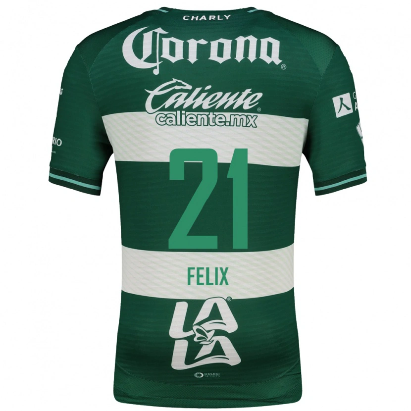 Danxen Criança Camisola Judith Félix #21 Verde Branco Principal 2026/27 Camisa Brasil