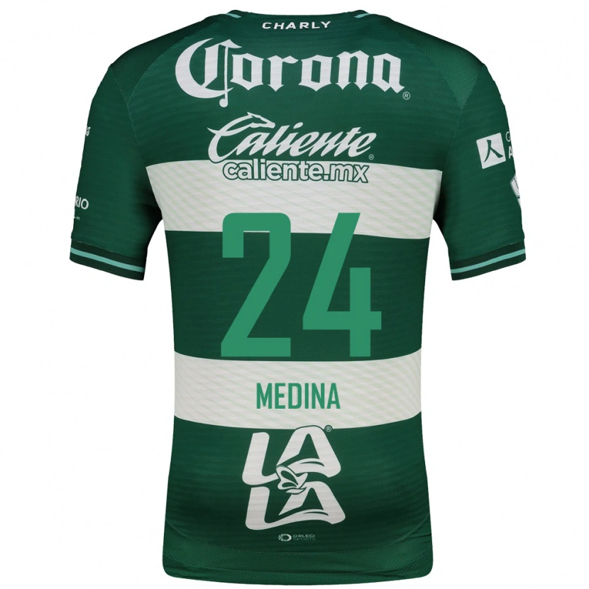 Danxen Criança Camisola Diego Medina #24 Verde Branco Principal 2026/27 Camisa Brasil