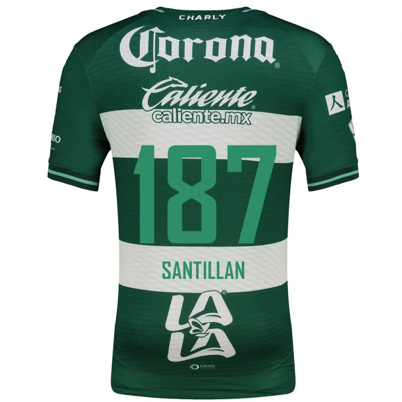 Danxen Criança Camisola Emilio Santillán #187 Verde Branco Principal 2026/27 Camisa Brasil