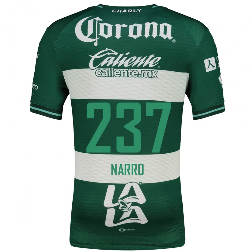 Danxen Criança Camisola Ernesto Narro #237 Verde Branco Principal 2026/27 Camisa Brasil