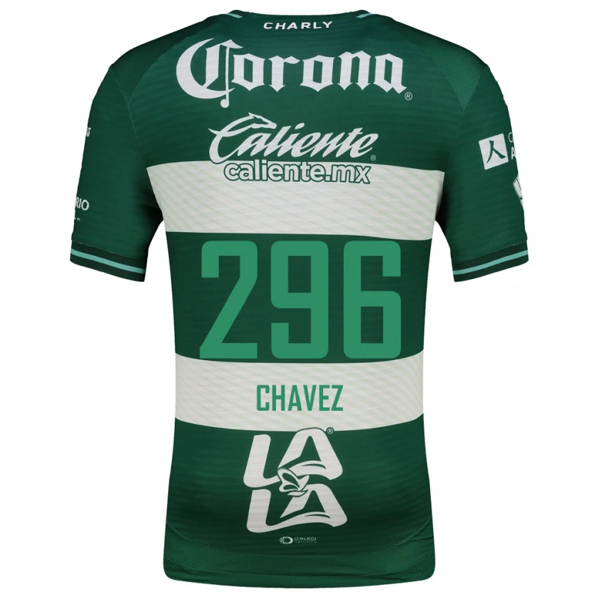 Danxen Criança Camisola Justin Chávez #296 Verde Branco Principal 2026/27 Camisa Brasil