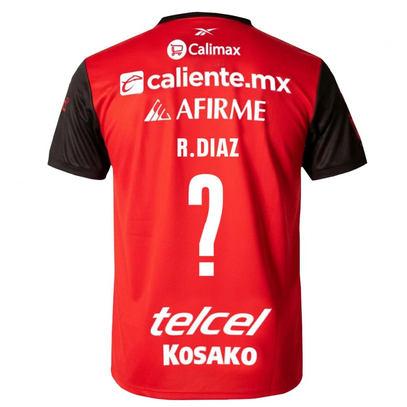 Danxen Criança Camisola Ricardo Díaz #0 Preto Vermelho Principal 2026/27 Camisa Brasil