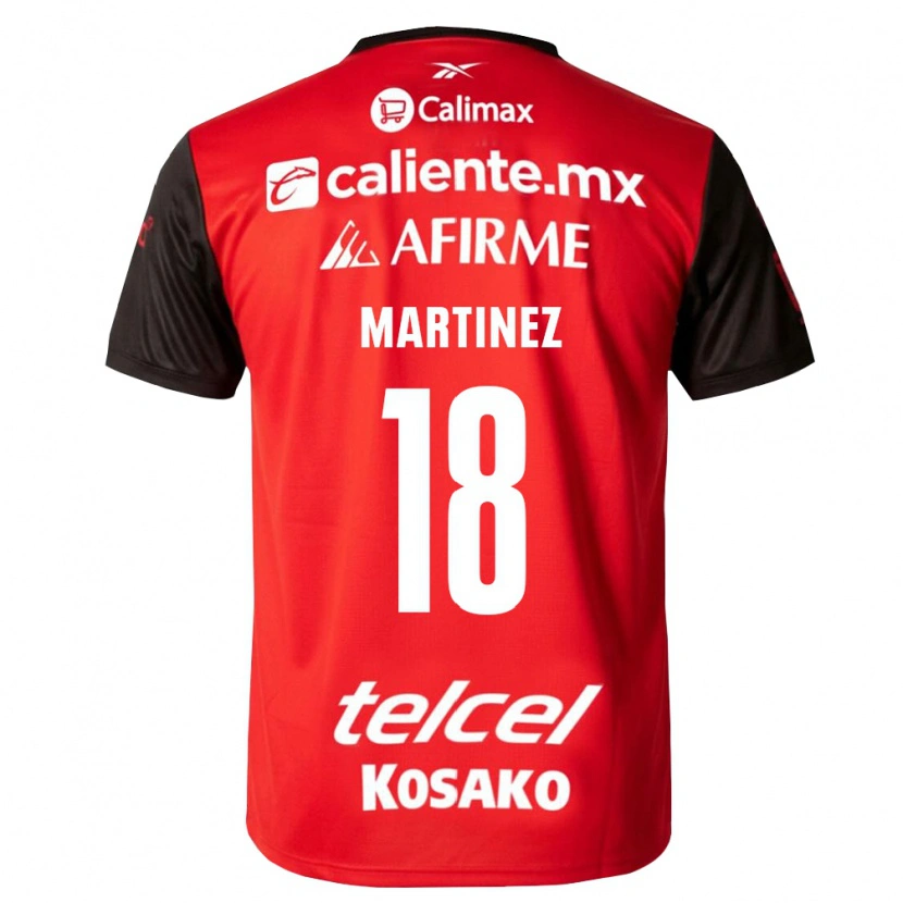 Danxen Criança Camisola Natividad Martínez #18 Preto Vermelho Principal 2026/27 Camisa Brasil