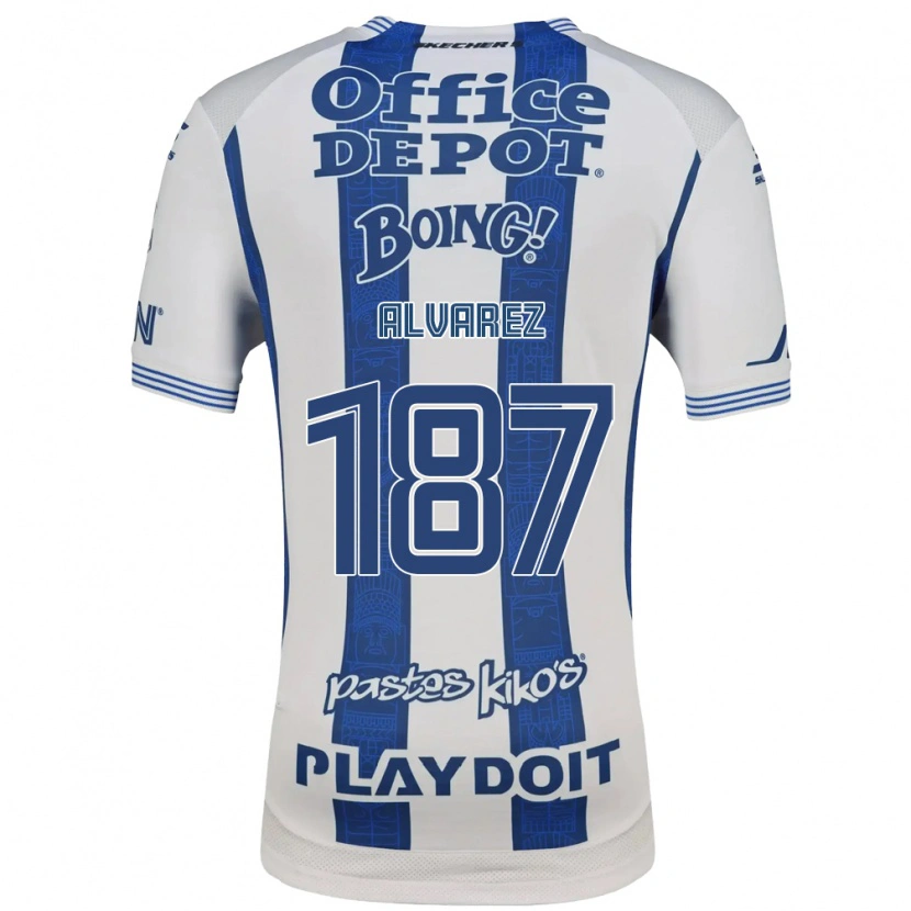 Danxen Criança Camisola Gael Álvarez #187 Branco Azul Marinho Principal 2026/27 Camisa Brasil