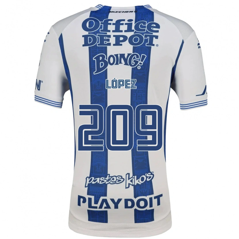 Danxen Criança Camisola Santiago López #209 Branco Azul Marinho Principal 2026/27 Camisa Brasil