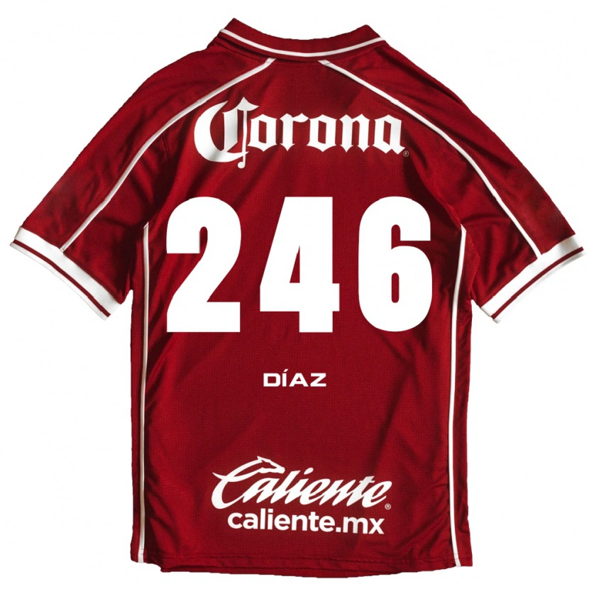 Danxen Criança Camisola César Díaz #246 Branco Vermelho Principal 2026/27 Camisa Brasil