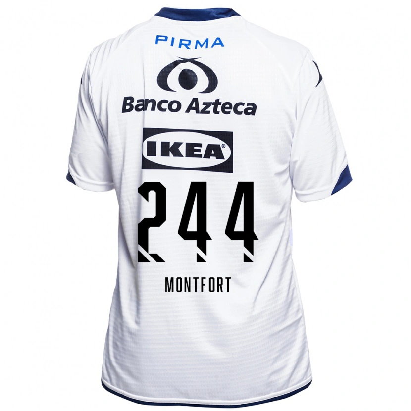 Danxen Criança Camisola Bruno Montfort #244 Branco Preto Azul Principal 2026/27 Camisa Brasil