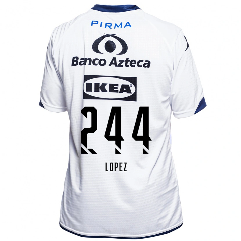 Danxen Criança Camisola Daniel López #244 Branco Preto Azul Principal 2026/27 Camisa Brasil