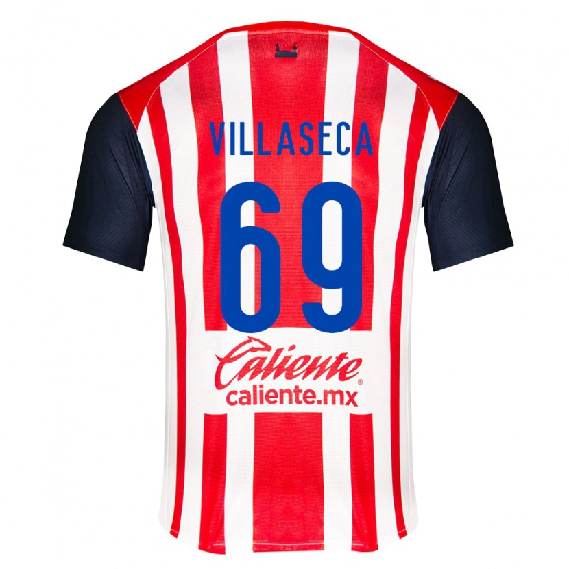 Danxen Criança Camisola Daniel Villaseca #69 Vermelho Preto Branco Principal 2026/27 Camisa Brasil