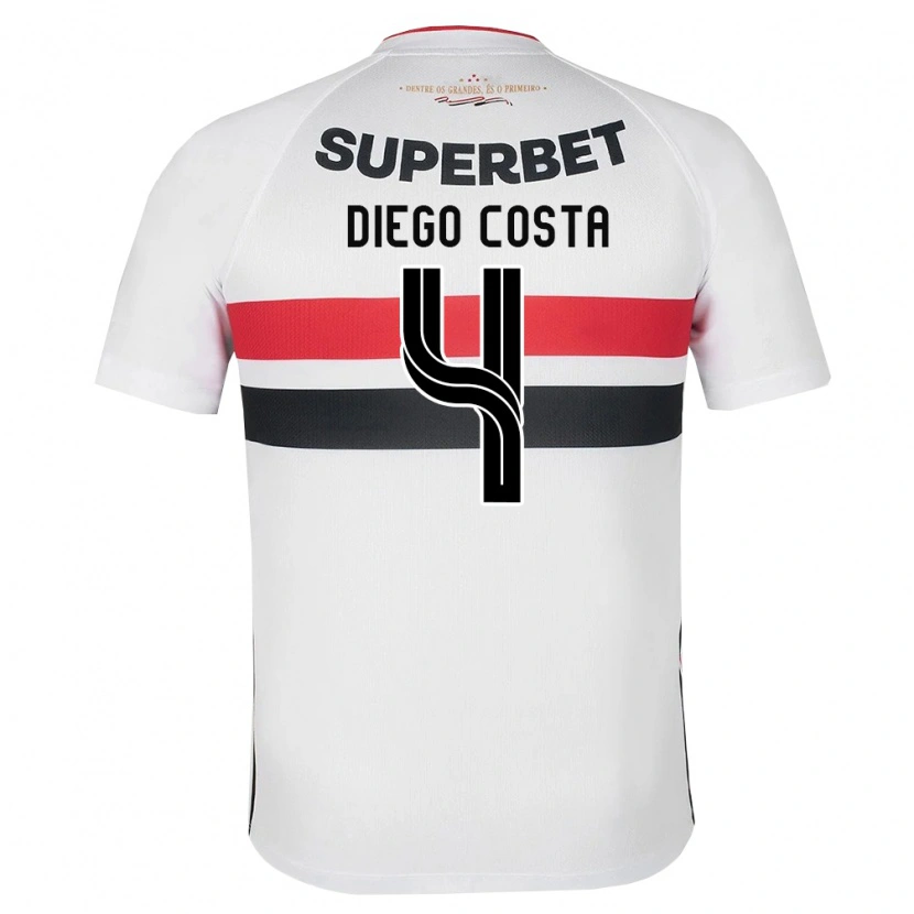 Danxen Criança Camisola Diego Costa #4 Branco Vermelho Preto Principal 2026/27 Camisa Brasil