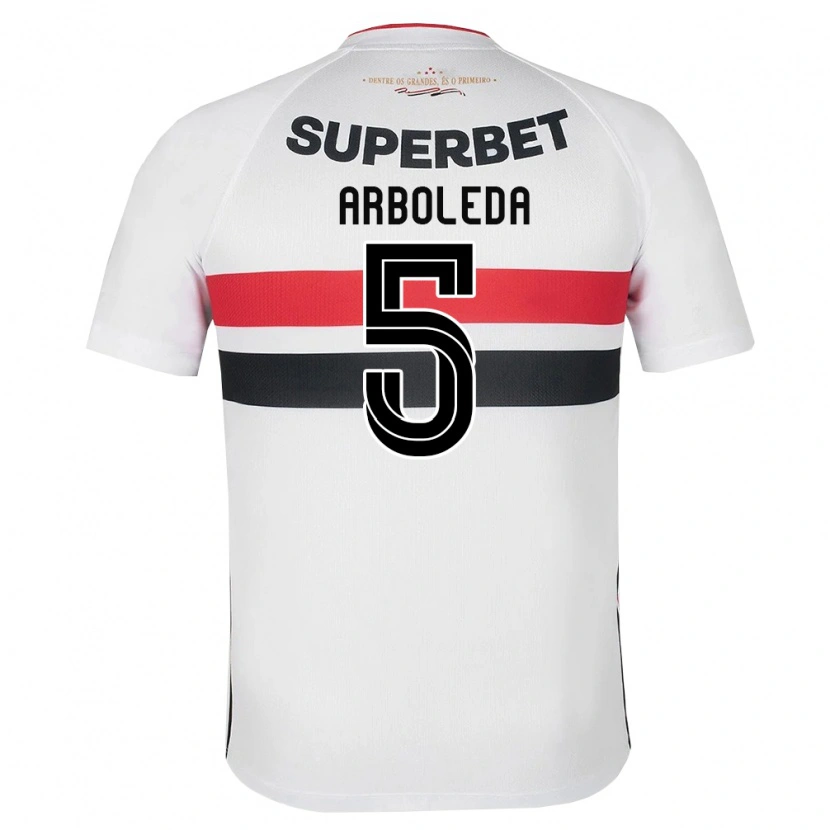 Danxen Criança Camisola Robert Arboleda #5 Branco Vermelho Preto Principal 2026/27 Camisa Brasil