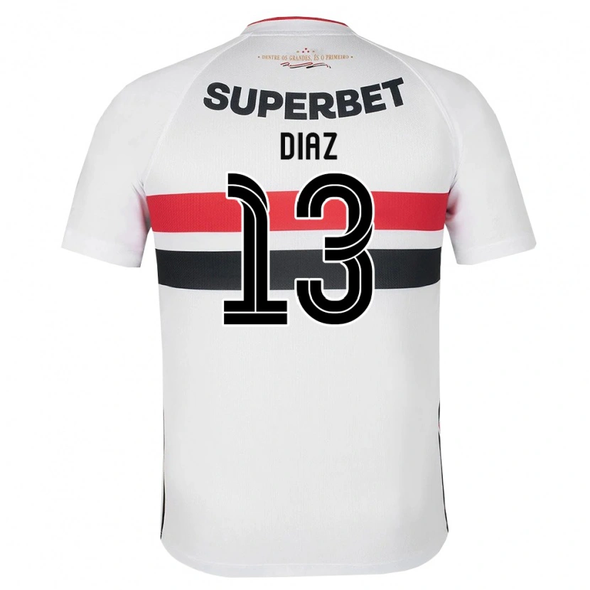 Danxen Criança Camisola Enzo Díaz #13 Branco Vermelho Preto Principal 2026/27 Camisa Brasil