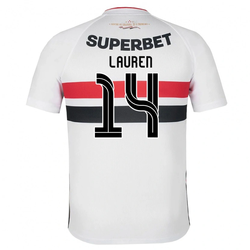 Danxen Criança Camisola Lauren #14 Branco Vermelho Preto Principal 2026/27 Camisa Brasil