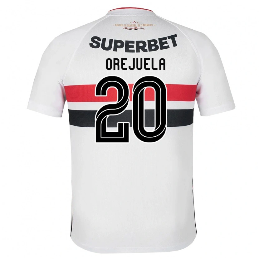 Danxen Criança Camisola Luis Manuel Orejuela #20 Branco Vermelho Preto Principal 2026/27 Camisa Brasil