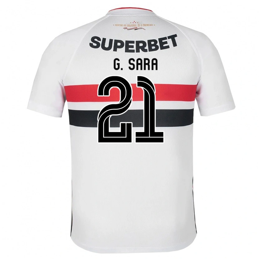 Danxen Criança Camisola Gabriel Sara #21 Branco Vermelho Preto Principal 2026/27 Camisa Brasil