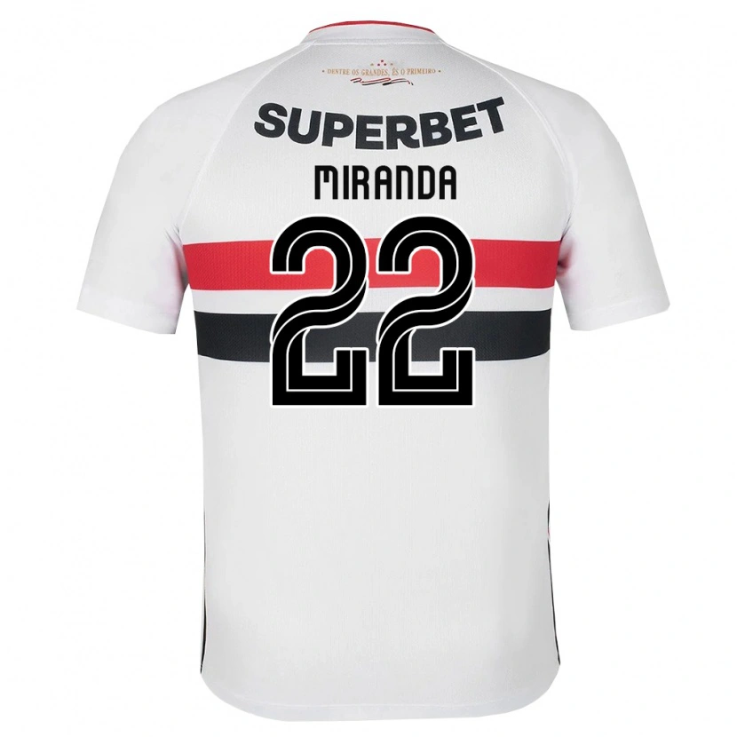 Danxen Criança Camisola Miranda #22 Branco Vermelho Preto Principal 2026/27 Camisa Brasil