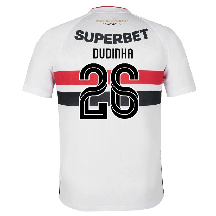 Danxen Criança Camisola Dudinha #26 Branco Vermelho Preto Principal 2026/27 Camisa Brasil
